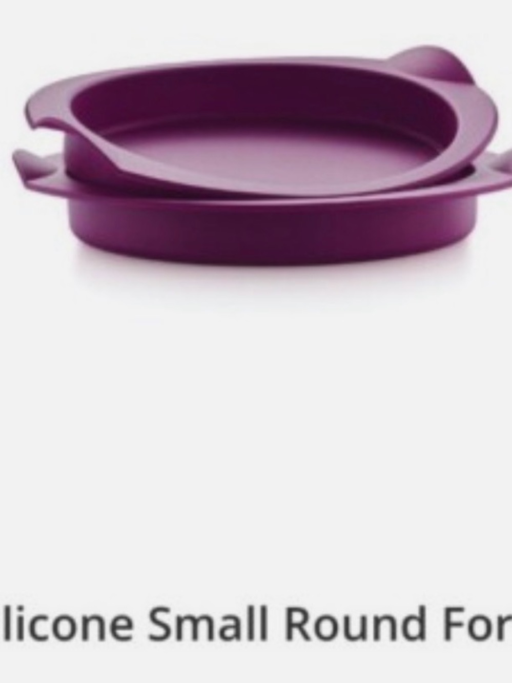 Tupperware Purple Silicone Small Round Baking Pan